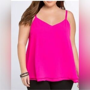 Torrid chiffon Ava cami hot pink